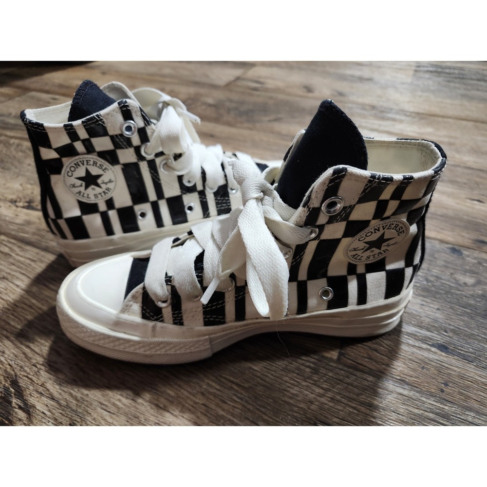 Converse Chuck 70 Checkered Black White shoes Egret A08764C High Womens 5 Men 3